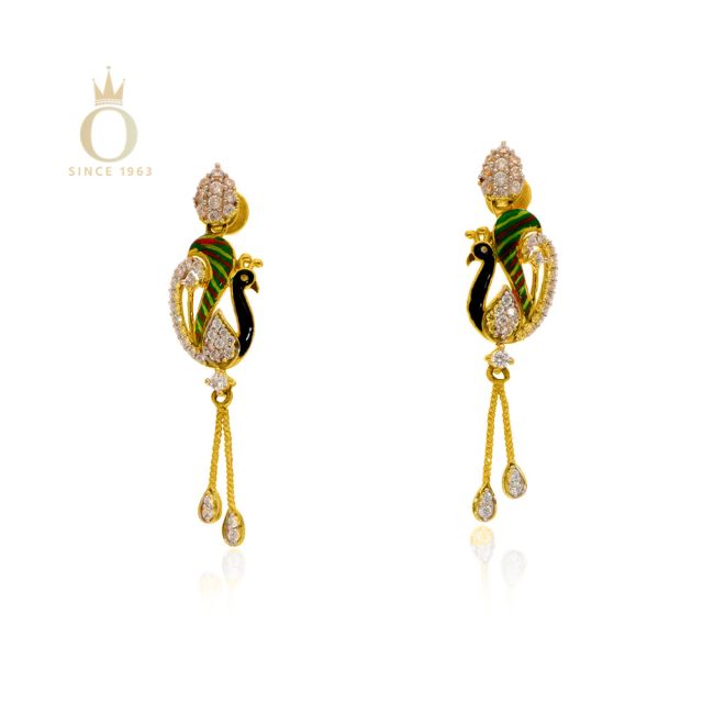 GORGEOUS PEACOCK GOLD EARTOP