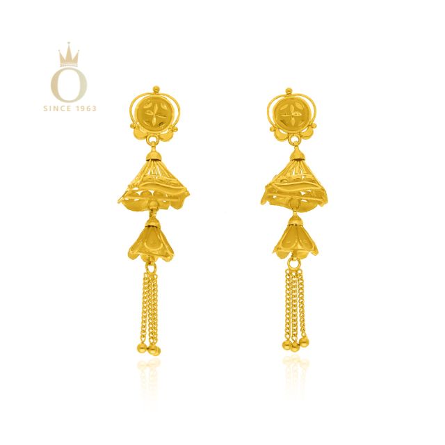 GOLD DOUBLE STEP JHUMKA