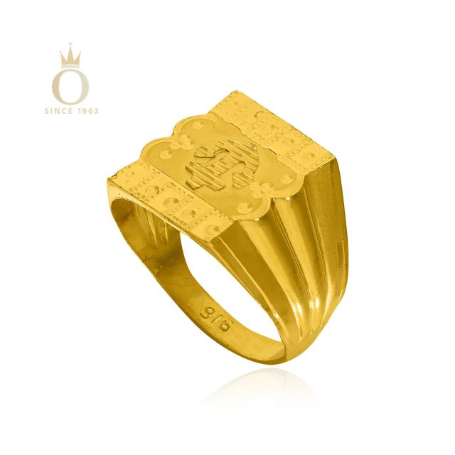 GOLD HANDMADE GENTS RING - Image 4