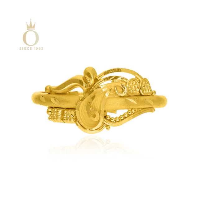 LIGHT WEIGHT GOLD LADIES RING - Image 4