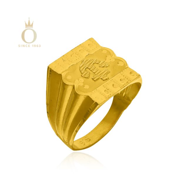 GOLD HANDMADE GENTS RING - Image 3
