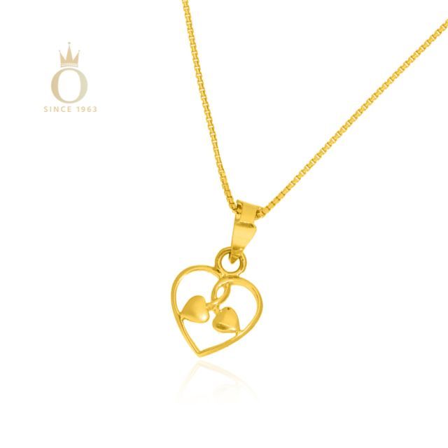 Intertwined Sweethearts Gold Pendant