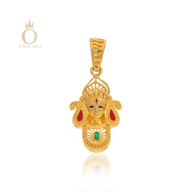 Goddess Durga Gold Pendant