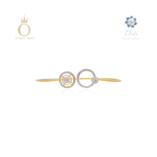 Twin Orbs Diamond Bangle - Image 2