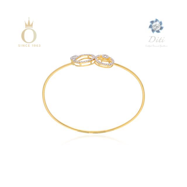 Twin Orbs Diamond Bangle - Image 4