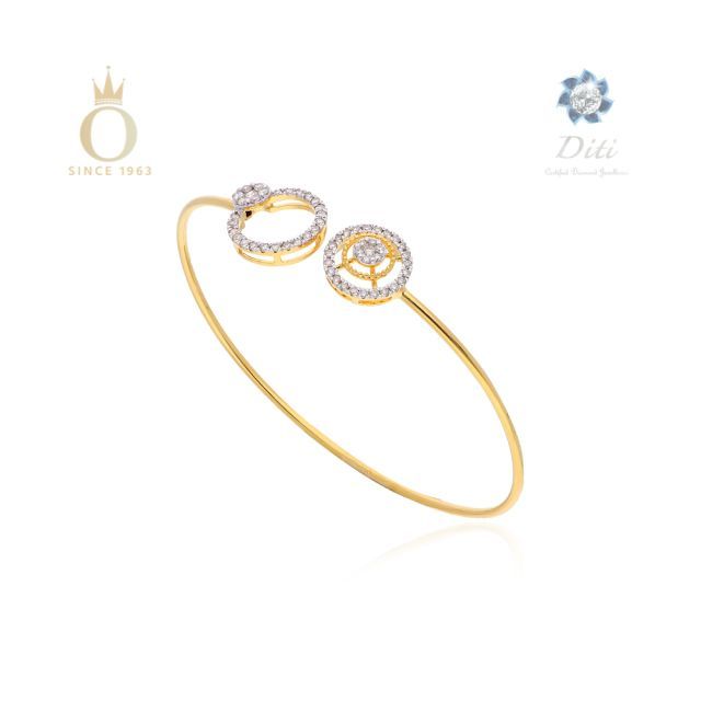 Twin Orbs Diamond Bangle - Image 3