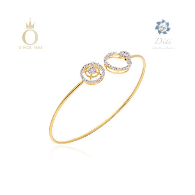 Twin Orbs Diamond Bangle