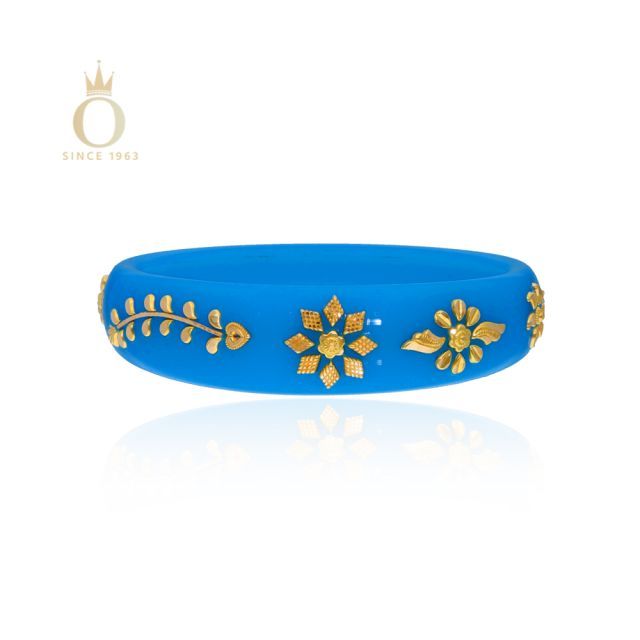 Azure Flora Gold Pola Bangle - Image 2
