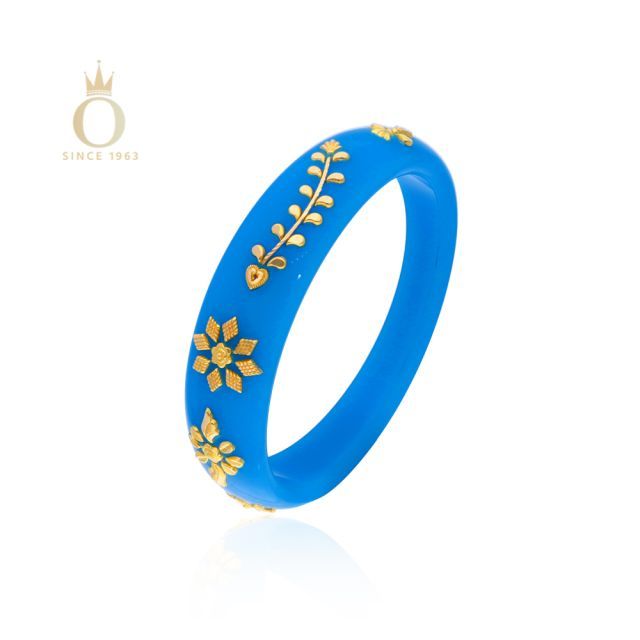 Azure Flora Gold Pola Bangle - Image 3