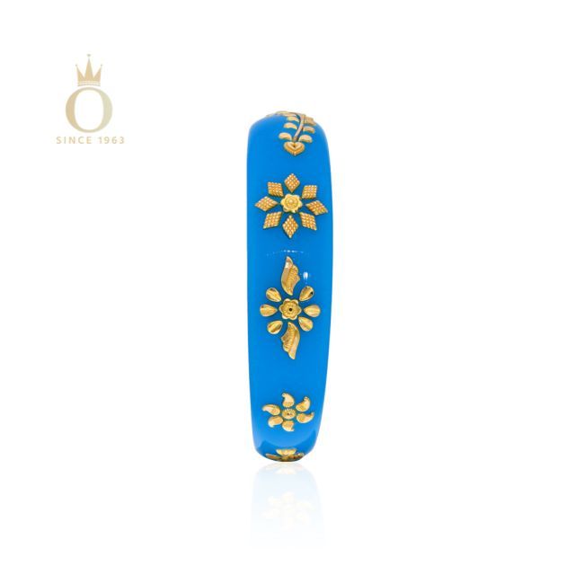 Azure Flora Gold Pola Bangle - Image 4